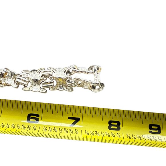 Krementz Two Tone Gold Silver Link Collar Necklace Vintage Designer Jewelry - Picture 9 of 9